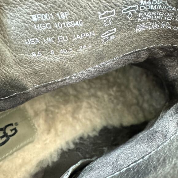 UGG Women Bellamy Ankle Boots Size 9.5 Style 1016940 Leather Sheepskin Gray - Picture 9 of 11
